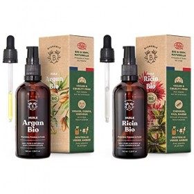 Bionoble Huile dArgan Bio 100ml - 100% Huile d Argan Pure et Pressée à Froid - Huile Argan Cheveux, Visage, Corps & Huile de