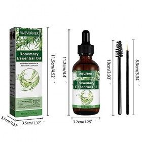 FINEVERNEK Huile Essentielle de Romarin pour Cheveux, Sourcils Et Cils, Huile Romarin Cheveux Bio, Stimule la Croissance des 
