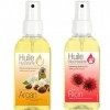 2x100 ml Huile d Argan et Huile de Ricin Made in France soin cheveux nourrit stimule et renforce la pousse de la barbe cils 