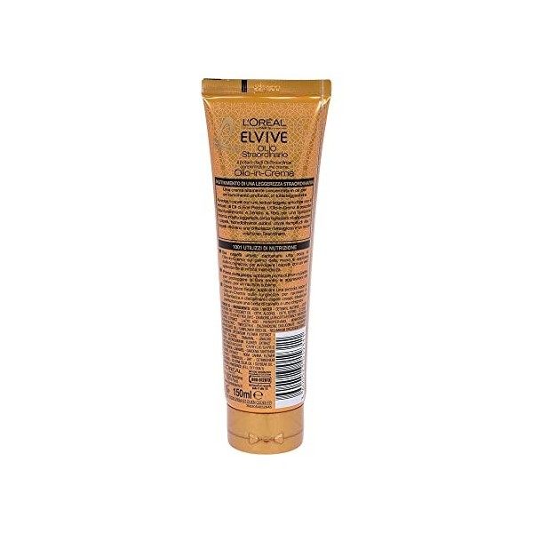 LOréal Paris Elvive Huile Extraordinaire Crème Légère Nourrissante pour tous les Types de Cheveux, 150 ml