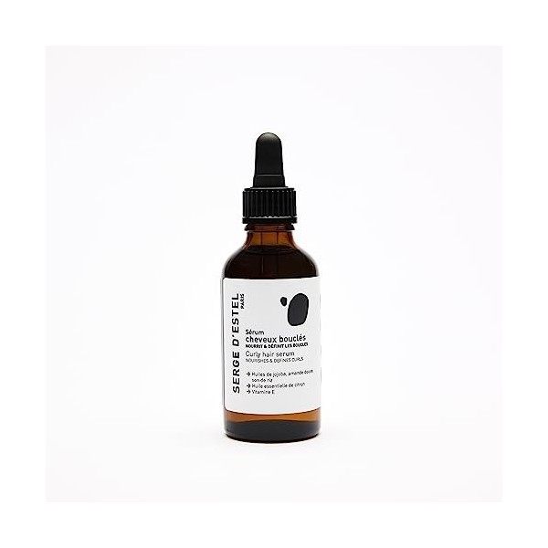 SERGE DESTEL PARIS Huile de Soin Cheveux Bouclés 50ml Nourrit Protège et Discipline les Boucles Formule 100% Vegan Made in P