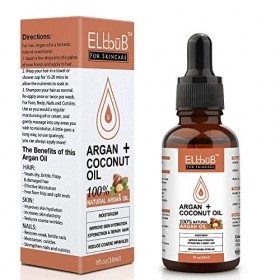 Huile dArgan Bio & Huile de Noix de Coco - Sérum de Soin Naturel pour Visage, Cheveux, Corps Ongles - Argan Pressée à Froid 