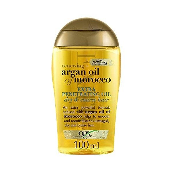 Ogx - Huile extra pénétrante pour cheveux secs, à lhuile dargan du Maroc - 100 ml