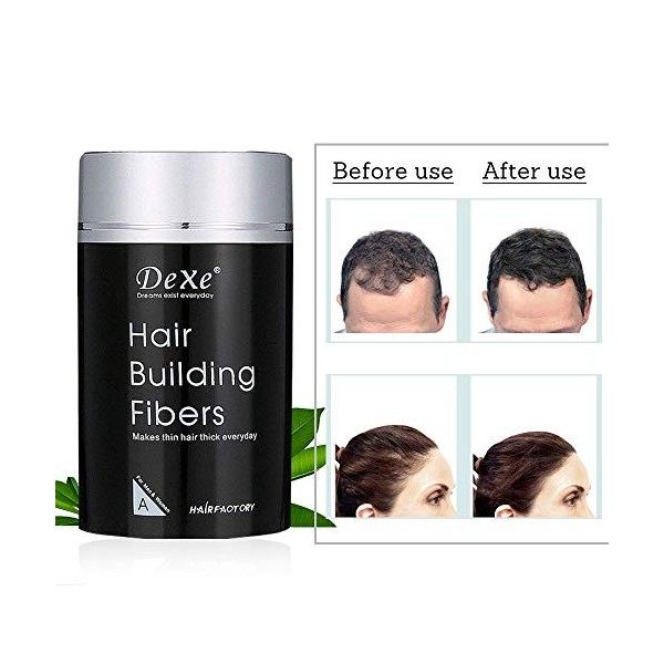 Hair Building Fibers, Hair Loss Concealer Fibres de Kératine Naturelles Hair Fibers pour des Femmes et des Hommes - Effet Imm