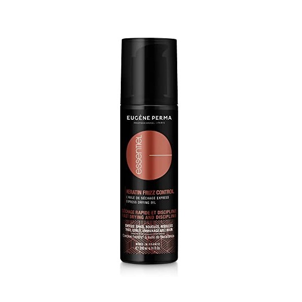 Eugène Perma Professionnel - Huile Keratin Frizz Control ESSENTIEL - Accélère le séchage des cheveux bouclés et contrôle les 