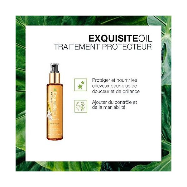 Biolage | Exquisite Oil | Soin Revitalisant à lhuile de Moringa | Protège et Répare les Cheveux Abîmés | 92 ml