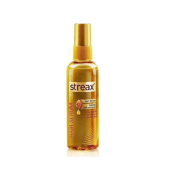 Streax Hair Serum Enriched with Walnut Oil Gives Frizz-free Satin Smooth Hair 100ml 3.5 Oz by Streax