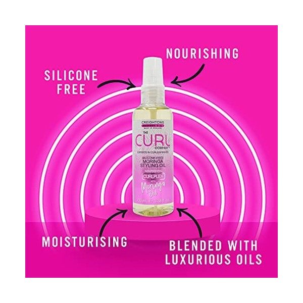 The Curl Company Huile coiffante de moringa sans silicone 100 ml - Formulée avec de lhuile de moringa nourrissante, les ex