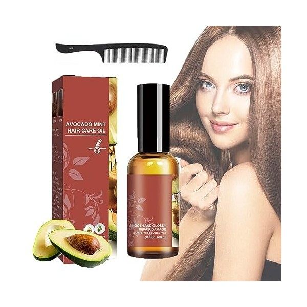 Avocado Peppermint Hair Growth Oil - 50ml Avocado and Peppermint Oil, Avocado and Peppermint Hair Food Oil, Pure Avocado Oil 