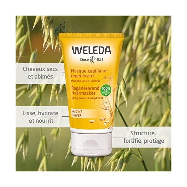 WELEDA - Masque Capillaire Régénérant à lAvoine - Masque Cheveux Cassants - Tube de 150 ml