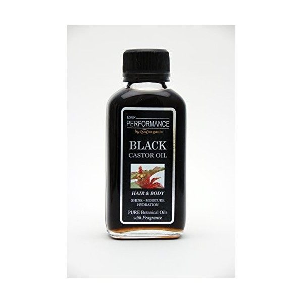 100% PURE JAMAICAN BLACK CASTOR OIL 4oz - With FRAGRANCE - By SONIK PERFORMANCE | P+50 ORGANIC - For Face, Hair, Body and Nai