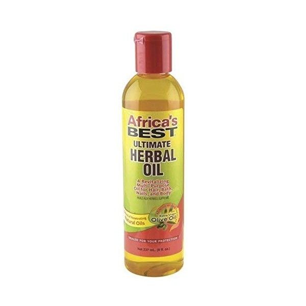 Africas Best Ultimate Huile à base de plantes ultime Cantu Crème réparatrice sans rinçage et huile de ricin noire de Jamacia