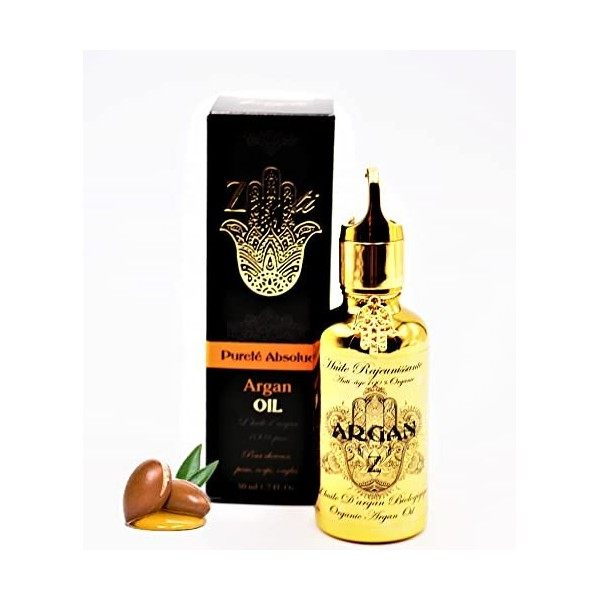 HUILE ARGAN COSMETIQUE DU MAROC BIO | HUILE DARGAN PURE PRESSÉE À FROID | POUR CHEVEUX, VISAGE, CORPS | HUILE VÉGÉTALE | P