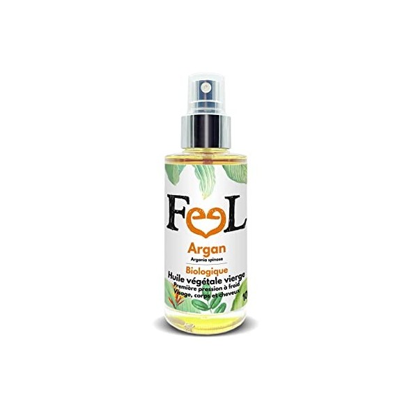 Huile dArgan BIO 100ml - Feel Oil - Certifiée Ecocert 100% pure et naturelle - Cosmétiques made in France - Argania spinosa 