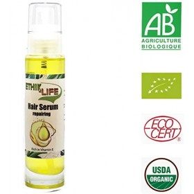 Ethik-Life - Sérum capillaire réparateur à l’huile d’argan bio et huile de figue de Barbarie - 50 ml