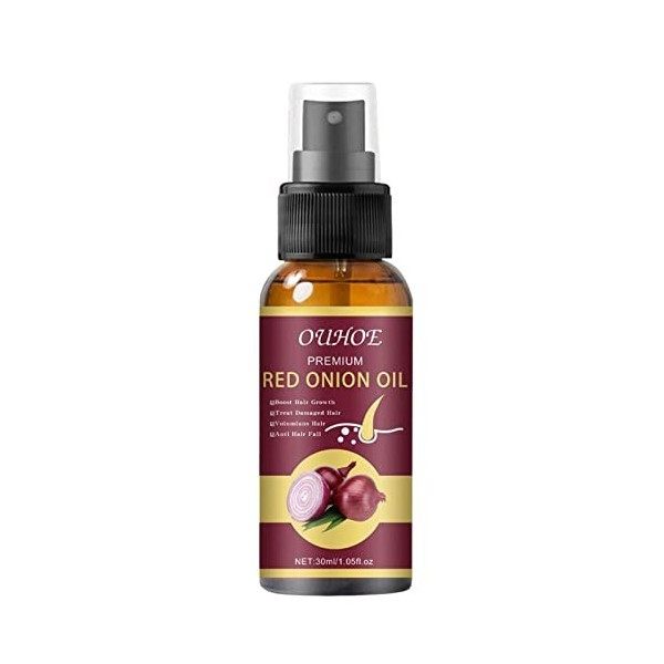 Spray à lhuile doignon pour la croissance des cheveux bio, 30 ml dhuile capillaire à loignon rouge pour la repousse des c