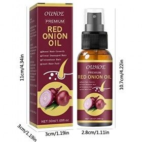 Spray à lhuile doignon pour la croissance des cheveux bio, 30 ml dhuile capillaire à loignon rouge pour la repousse des c