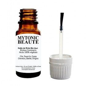 Huile de Ricin Bio Castor oil Ongles, Cils, Sourcils, Cheveux, Barbe,Corps | 100% végétale 15ml 