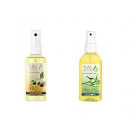 2 Sprays Huile d Argan et Huile de Aloé Vera "Préphar" Ongles Visage Lèvres Corps Accélère la Pousse des Cheveux, Cils et On
