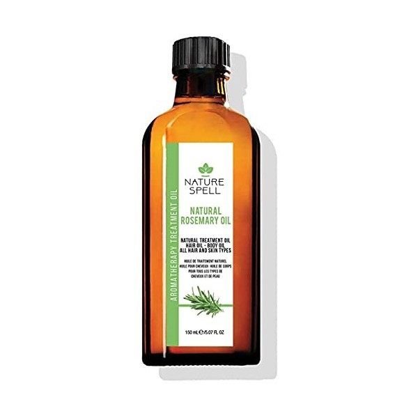 Nature Spell Huile de traitement au romarin pour cheveux et corps 150 ml - Huile de croissance des cheveux