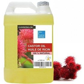 Huile de Ricin 100% Naturelle 1000 ml LHuile de Beauté de Cléopâtre - Cils Cheveux Ongles Anti Cernes Démaquillant Yeux & Vi