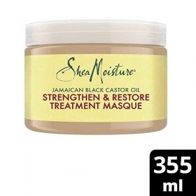 SheaMoisture Masque Fortifiant Huile de Ricin Noir de Jamaïque, pour cheveux abîmés et traités chimiquement, Fortifie et Rest