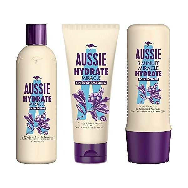 Aussie Repair Shampoing 290 ml, Soin Intensif 225 ml, Répare et Nourrit routine, 3 Unité Lot de 1 