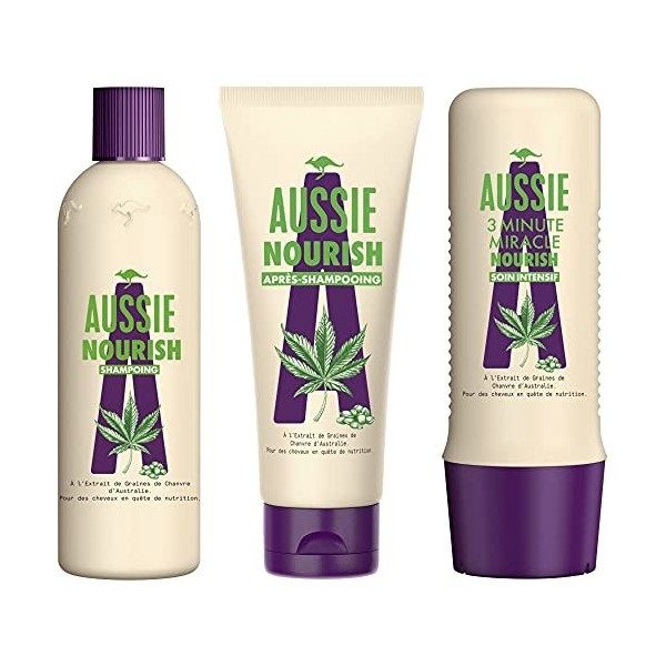 Aussie Repair Shampoing 290 ml, Soin Intensif 225 ml, Répare et Nourrit routine, 3 Unité Lot de 1 