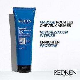 Redken, Masque Réparateur & Fortifiant pour Cheveux Abimés, Riche en Protéines, Extreme Strength Builder, 250 ml