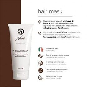 Nuvo Masque Cheveux avec Bave d Escargot avec Keratine Vegetale, Soin Restructurant pour Cheveux, Secs et Fragiles, Donne Br