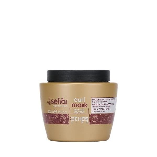 Seliar Curl ECHOSLINE Mask-Masque Curl Control au Miel et à lhuile dArgan-500 ML, Multicolor, One Size