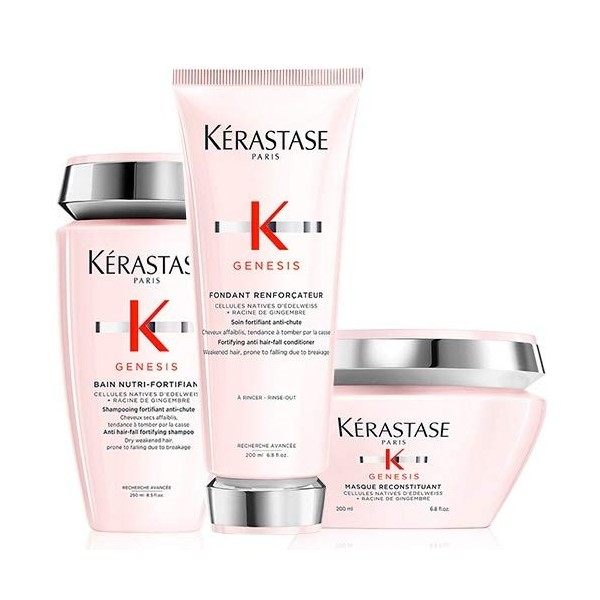 Kérastase – Ensemble de produits de la gamme Genesis avec un bain nutri-fortifiant de 250 ml, un soin fondant renfort de 200 