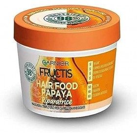 Fructis Hair Food Papaya Masque Réparateur 3 en 1 avec Formule Végane pour Cheveux abîmés 390 ml