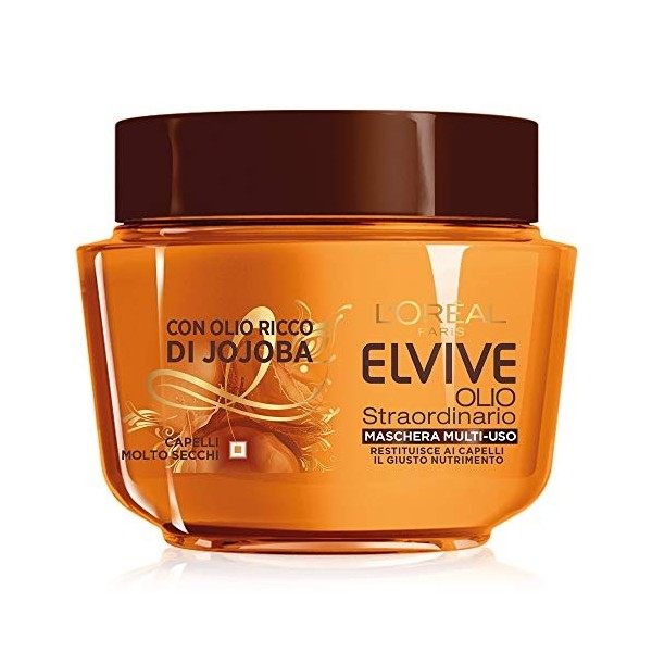 Elvive LOréal Paris Elvive Masque nourrissant pour cheveux secs ou éteints Huile Extraordinaire 300 ml Lot de 3 x 300 ml [90