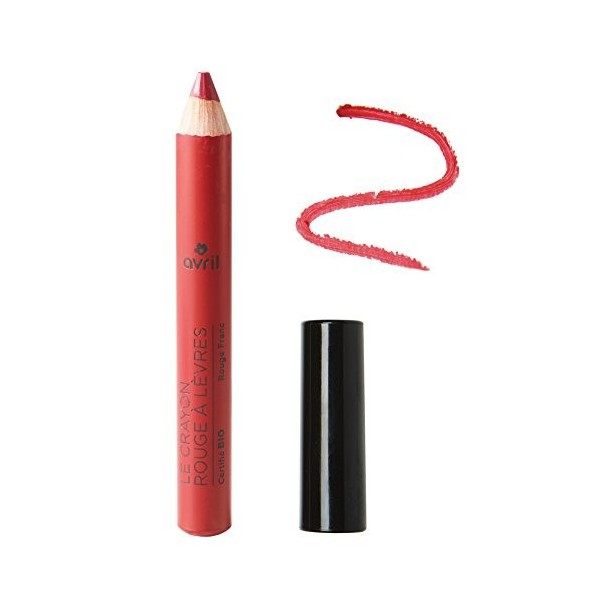 Avril - Crayon Rouge à Lèvres Bio - 100% dOrigine Naturelle - Fabriqué en France - Diamètre 10,6mm