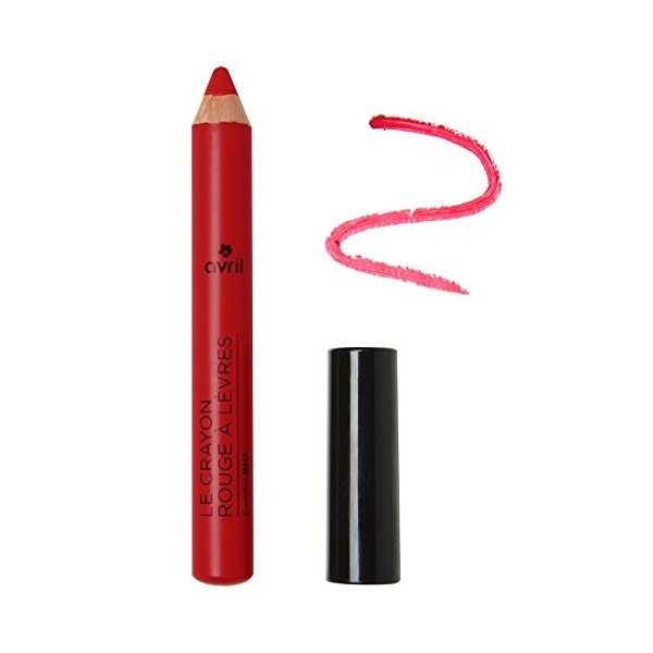 Avril - Crayon Rouge à Lèvres Bio - 100% dOrigine Naturelle - Fabriqué en France - Diamètre 10,6mm