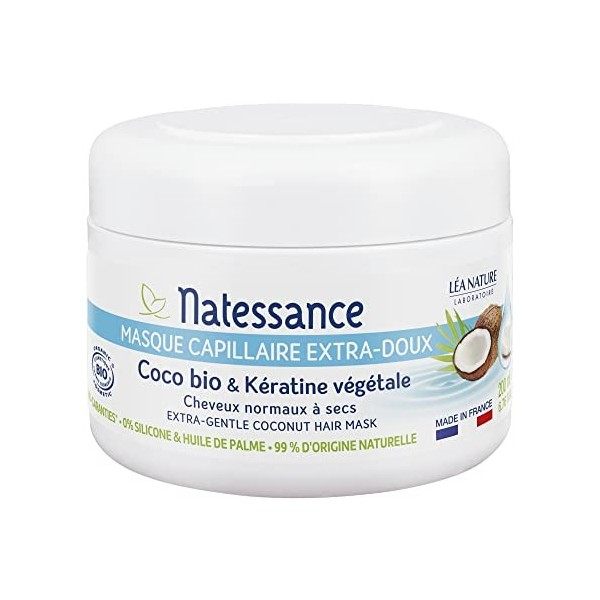 Natessance Masque Capillaire Extra-Doux Coco-Bio & Kératine Végétale 200 ml