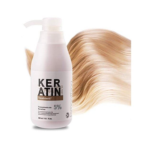 300 Ml de Kératine Brésilienne, pour le Traitement des Cheveux Chauds PURC endommagés.