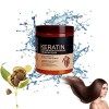 Wokali Keratin Hair Butter, Hair Care Balance Masque capillaire pour un cuir chevelu sain, avec une variété dessences végéta