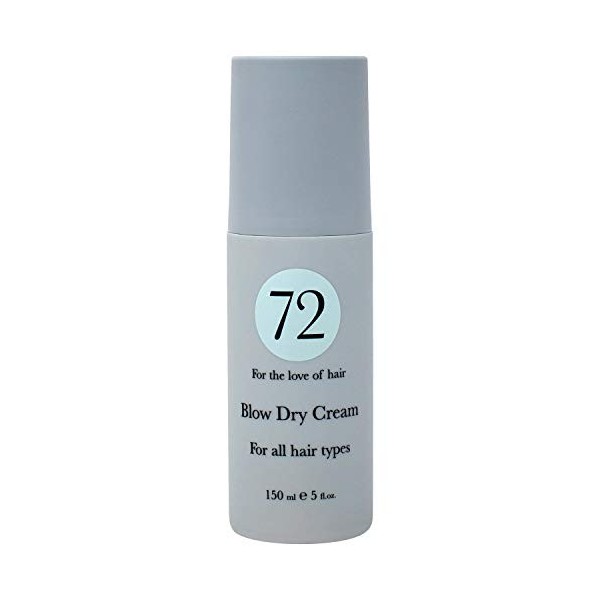 72 Hair Crème sèche cheveux, formule libre de cruauté et végane de protection contre la chaleur, 150 ml