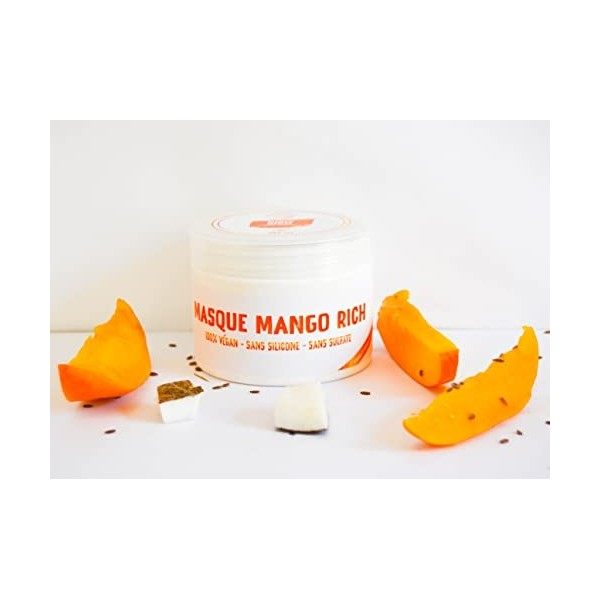 Mahanatur - Masque Mango Rich - Masque nourrissant pour cheveux secs et bouclés, sans silicones, sans sulfates et vegan.