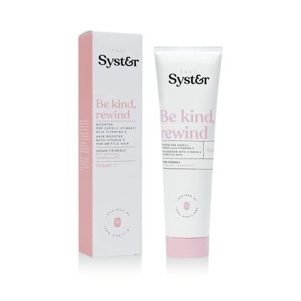 Syster Masque Booster Restructurant et Régénérant pour Cheveux Secs et Endommagés - Made in Italy, Végan, Sans paraben, Sans 