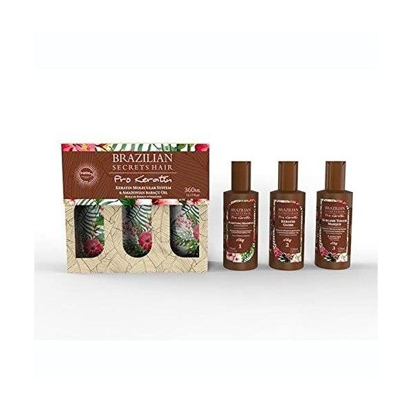 Brazilian Secrets Hair Kit Lissage Brésilien Pro Keratin 360Ml 3x120 Ml