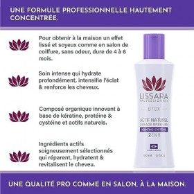 LISSARA - Lissage Brésilien à la kératine et protéine - Sans formol - Btox ACTIF NATUREL - Anti Frisottis - Soin profond raje