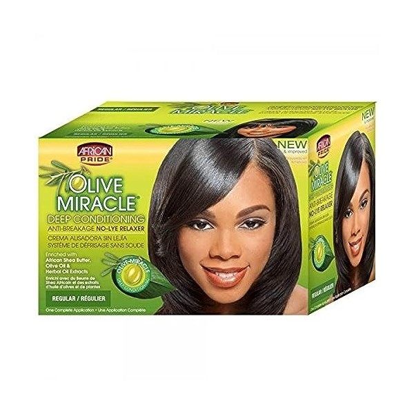 African Pride Olive Miracle No-Lye Relaxer - Regular KIT