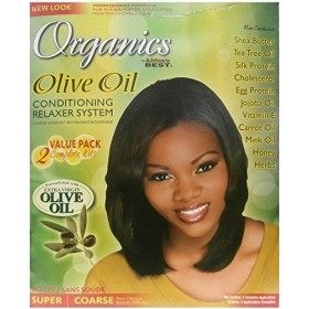 Africas Best Organics Crème lissante à lhuile dolive 2 kits de relaxation Super / Coarse