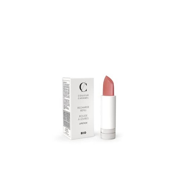 Couleur Caramel - Recharge Rouge à lèvres satiné Bio 254- Rose naturel 