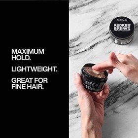 Redken, Pommade Coiffante Clay à lArgile, Contrôle Maximal, Pour Tous Types de Cheveux, Redken Brews