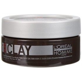 LOréal Professionnel Homme | Crème de Cire Coiffante Clay - Fixation Forte, Effet Mat Intense, Contrôle Maximal des Cheveux,