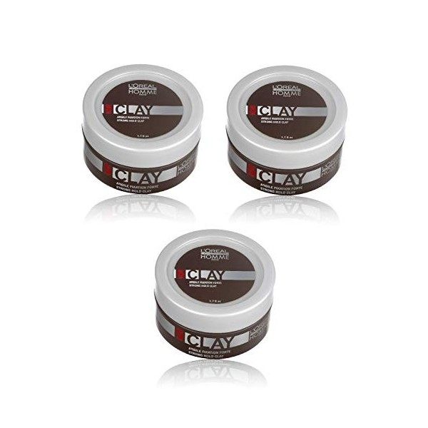 L’Oréal LP Homme Pâte sculptante 3 x 50 ml Effet mat intense pour une fixation forte